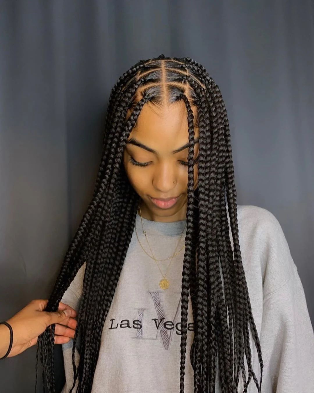 Mid-Back Neat Parted Knotless Braids Mid-Back Neat Parted Knotless Braids β Winter Knotless Braids