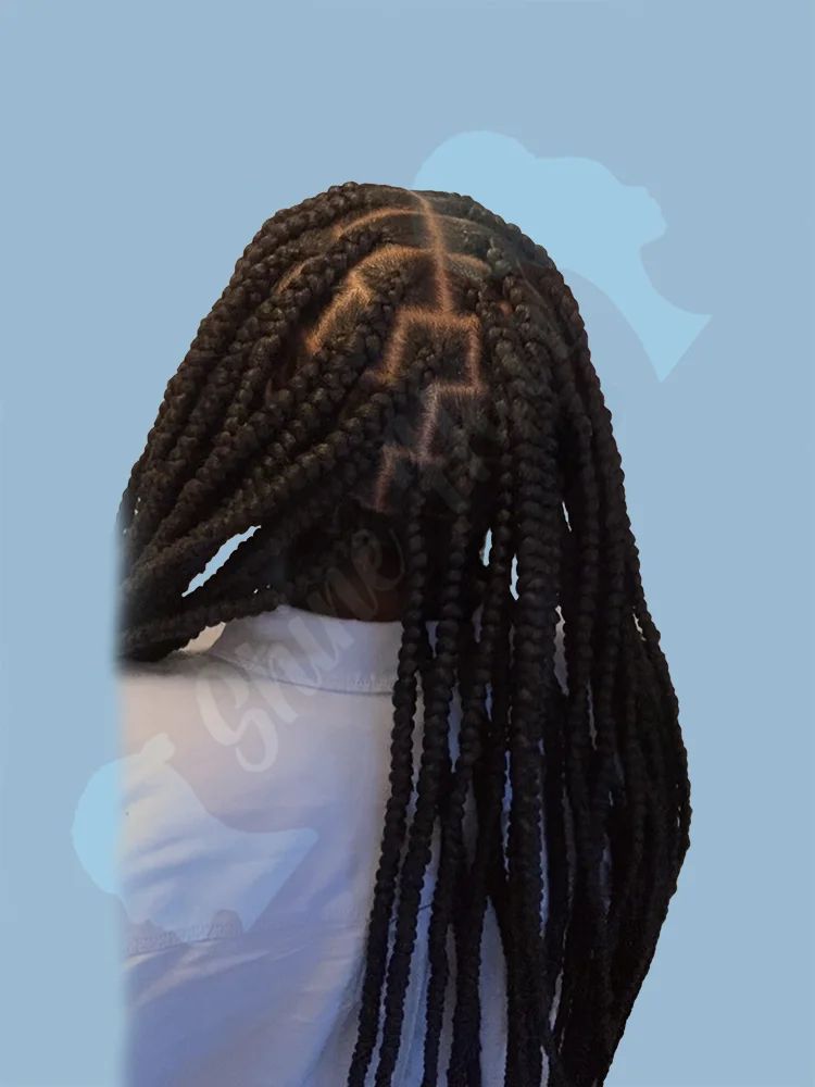Mid-Back Thick Square Parting Braids Mid-Back Thick Square Parting Braids β Winter Knotless Braids