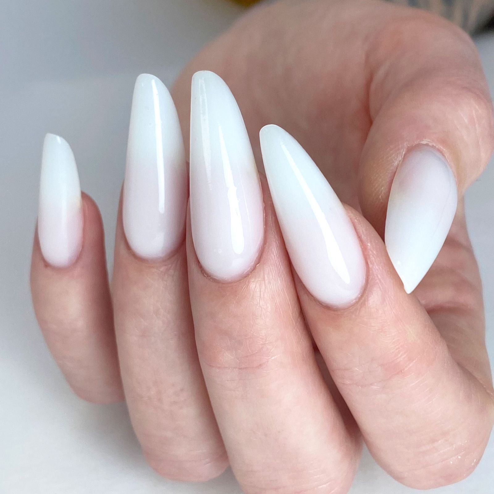 Sheer Milky White Glossy Almonds Sheer Milky White Glossy Almonds β Classy New Years Nails 2027