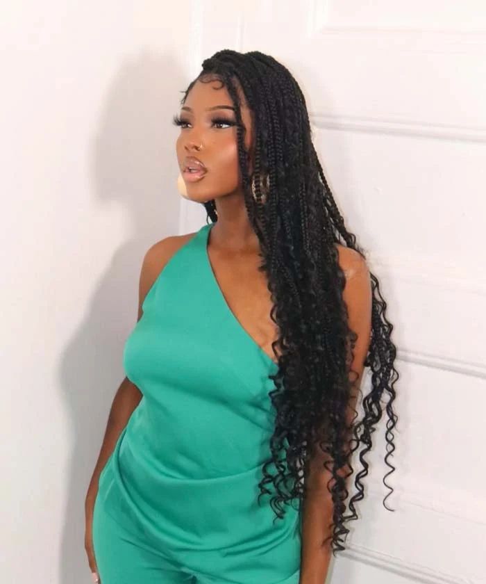 Box Braids With Curly Ends Visual Idea Box Braids With Curly Ends Visual Idea β Winter Braid Colors for Black Women