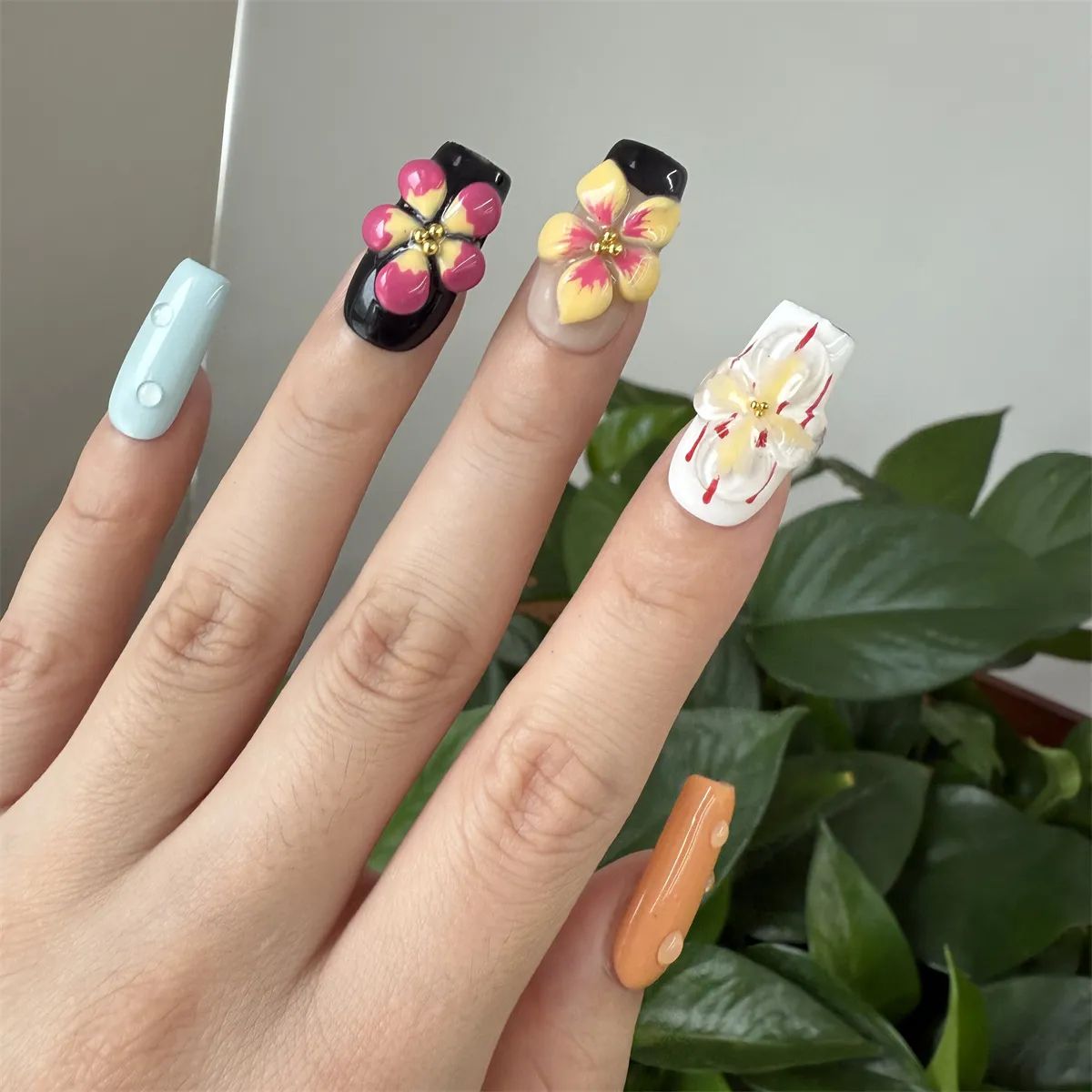 Nude Base with Diagonal White Line Accents Nude Base with Diagonal White Line Accents β New Years Square Nails 2027