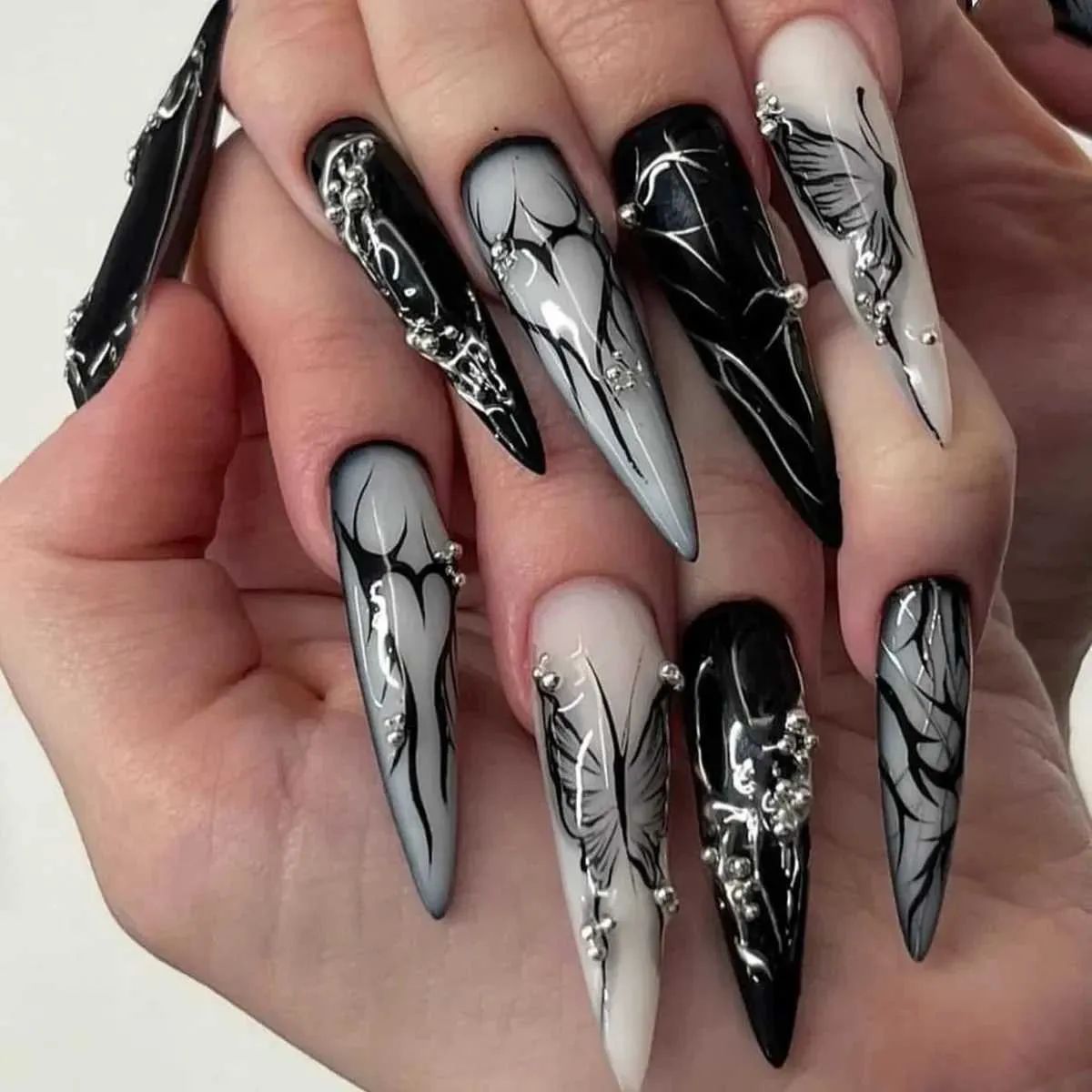 Festive New Years Visual Idea Festive New Years Visual Idea β New Years Stiletto Nails 2027