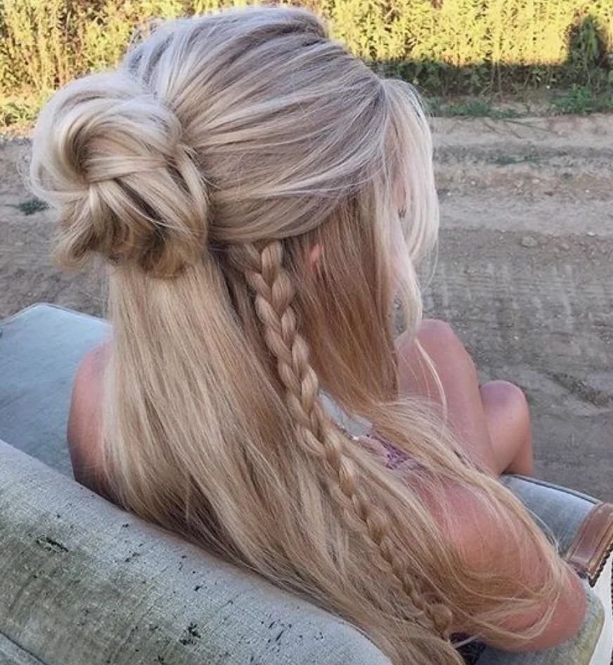 Mid-Back Visual Idea — Winter Half Up Half Down Hairstyles