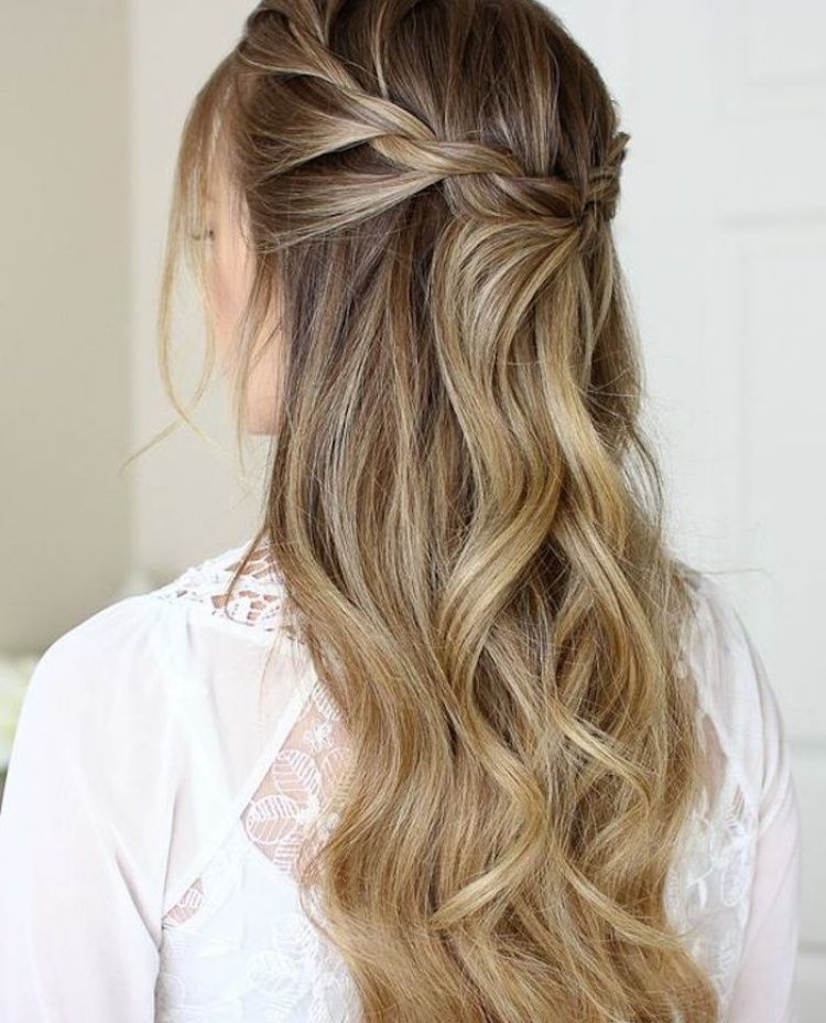 Blonde Balayage Half Up With Braids — Winter Half Up Half Down Hairstyles