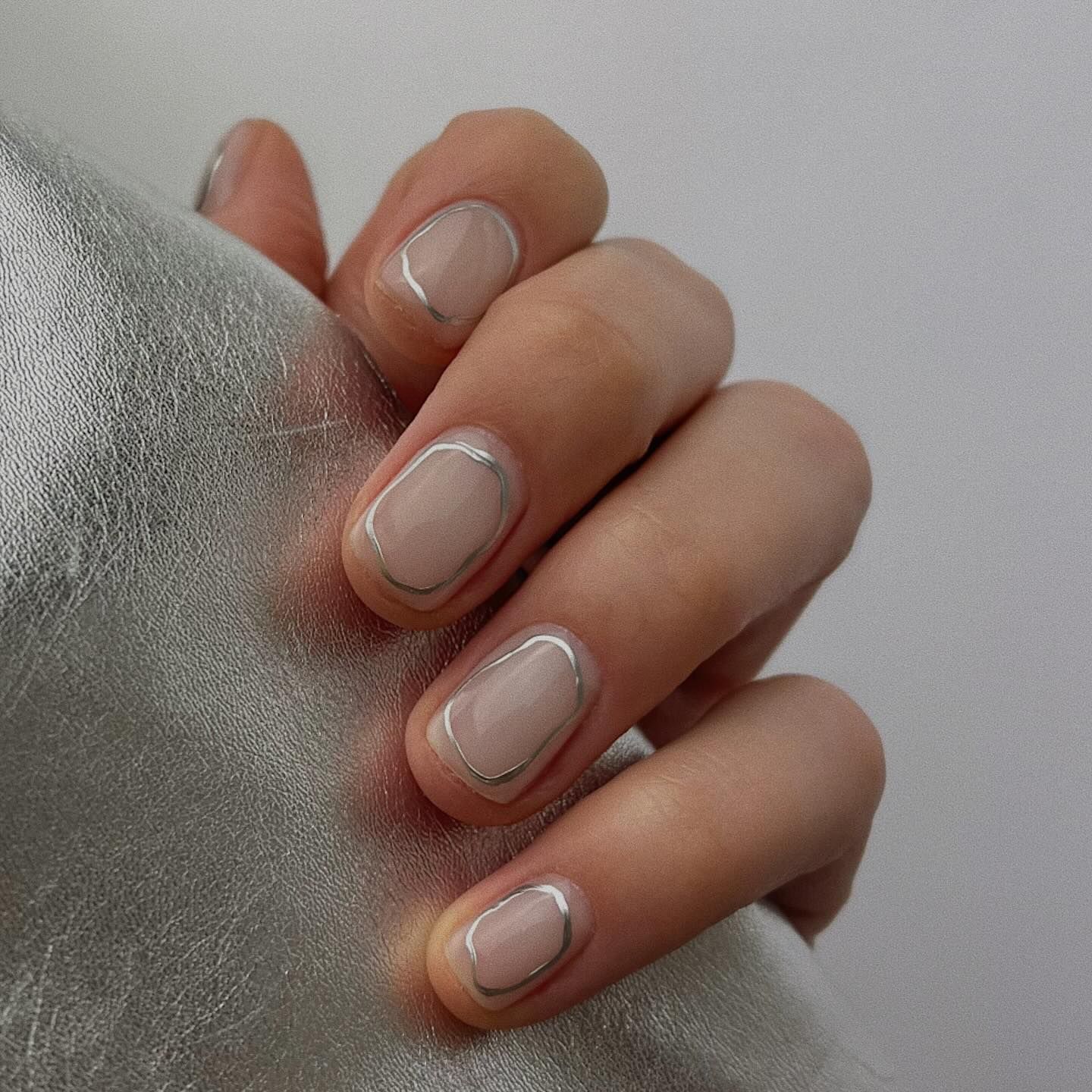 Sheer Nude Cuticle Line Almonds — New Years Press On Nails 2027