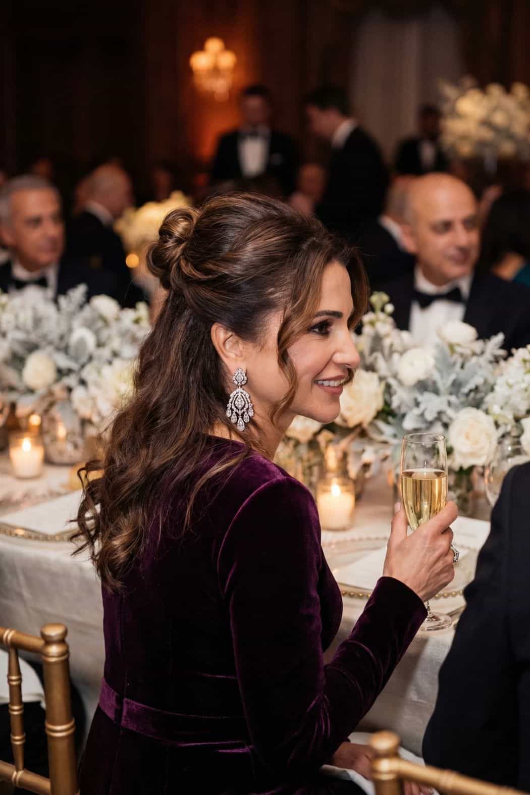 Dark Brown Half-Up Half-Down Waves Dark Brown Half-Up Half-Down Waves β Winter Wedding Guest Hairstyles