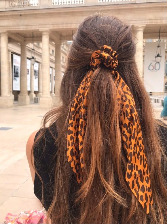 Half-Up Half-Down with Scarf Scrunchie — Winter Hairstyles with Scarf
