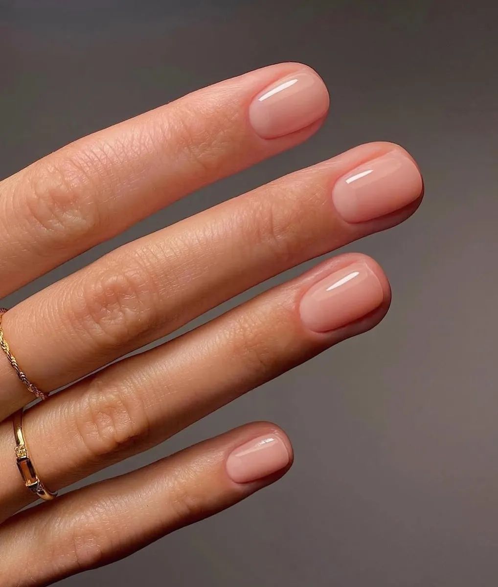 Sheer Nude Pink Glossy Short Square Sheer Nude Pink Glossy Short Square β Winter Nail Colors for Short Nails