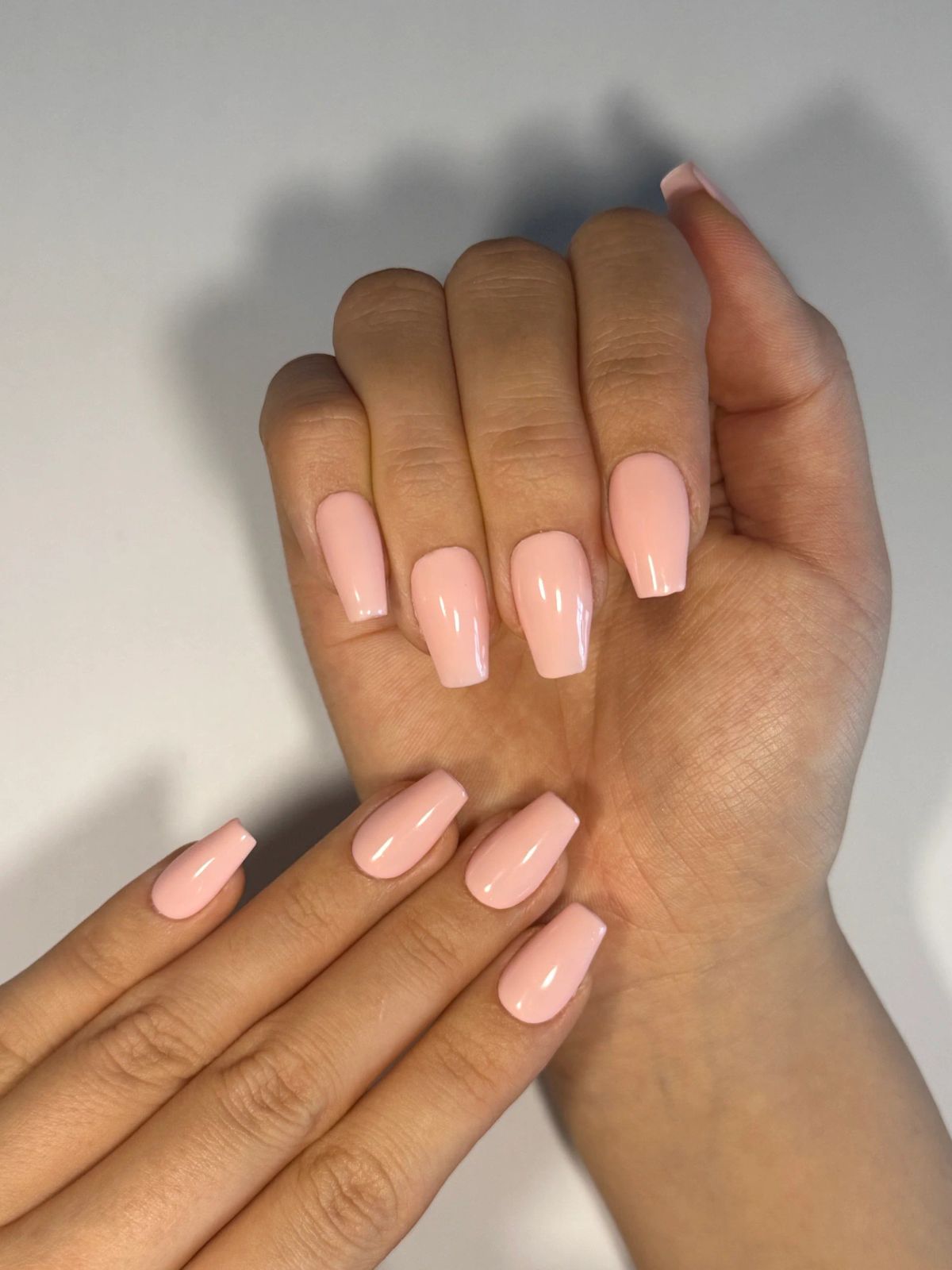 Uniform Glossy Pale Pink Short Coffin Nails Uniform Glossy Pale Pink Short Coffin Nails β Short Winter Coffin Nails