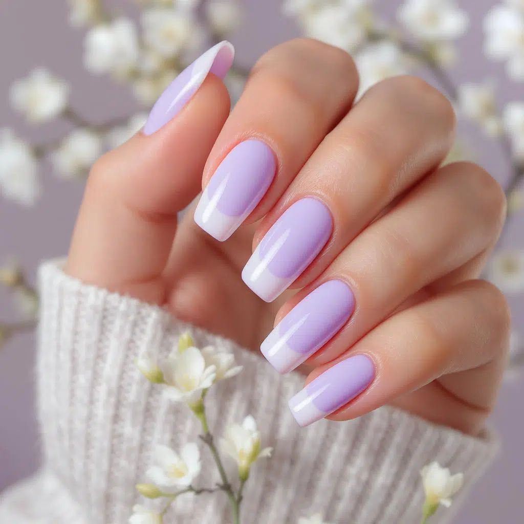 White French Tips Visual Idea White French Tips Visual Idea β Winter Lavender Nails