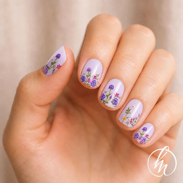Floral Motif On All Nails Visual Idea Floral Motif On All Nails Visual Idea β Winter Lavender Nails