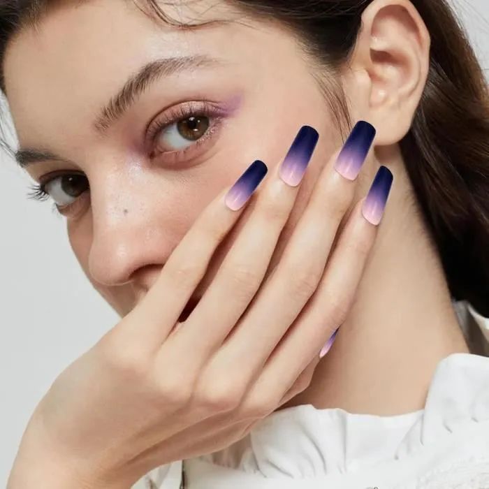 Soft Pink Navy Ombre Long Coffin Nails Soft Pink Navy Ombre Long Coffin Nails β New Years Coffin Nails 2027