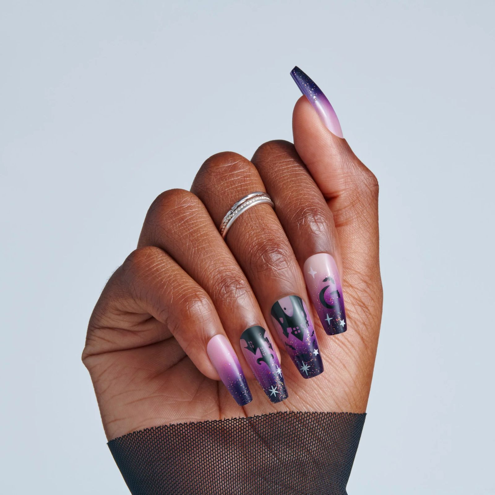 Glossy With Subtle Shimmer Visual Idea — Long Winter Coffin Nails