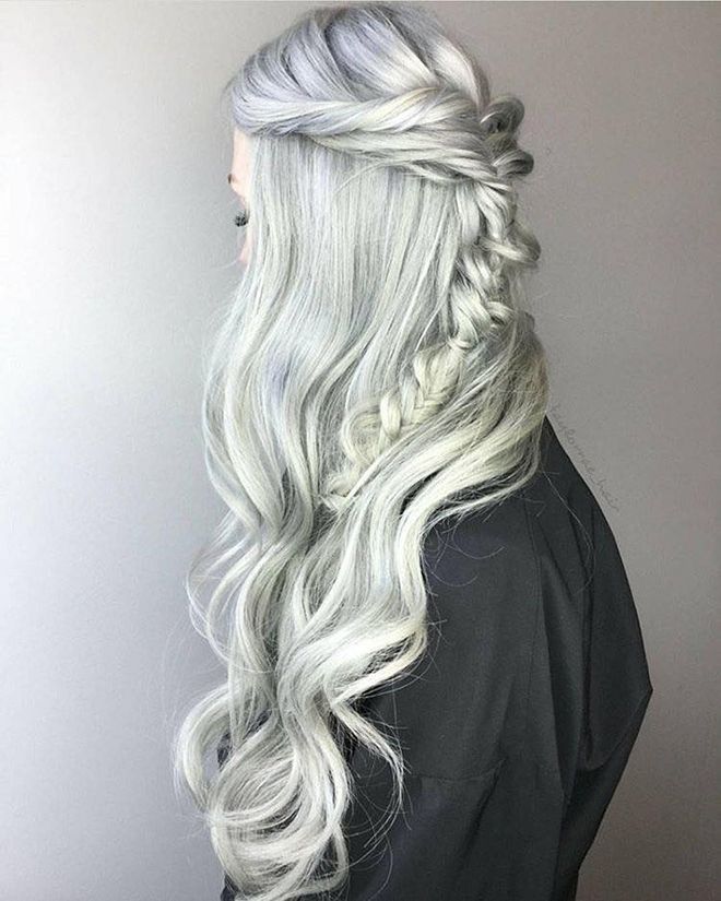Mid-Back Visual Idea — Winter Hairstyles for Gray Hair