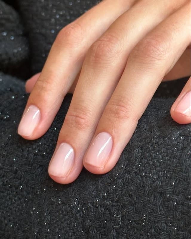 Sheer Pale Pink Nude Glossy Square Nails Sheer Pale Pink Nude Glossy Square Nails β Winter Work Nails