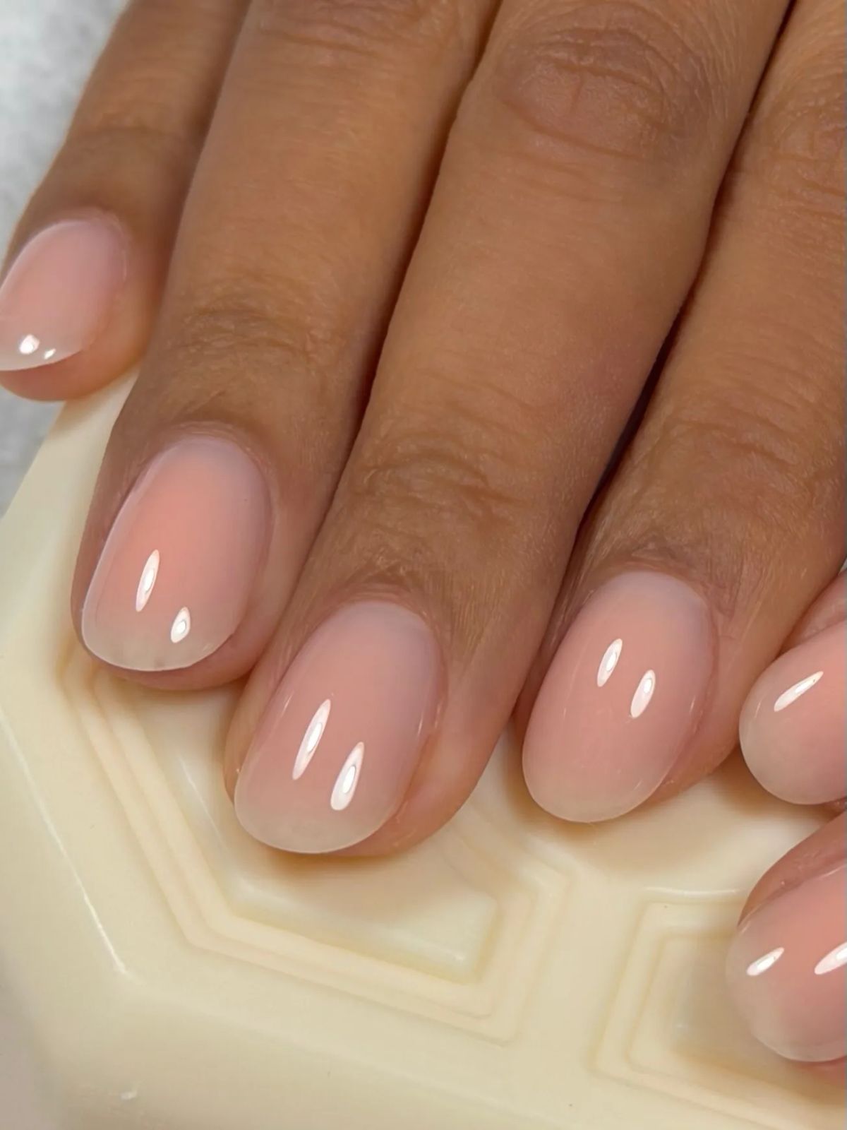 Milky Pink French with White Tip Milky Pink French with White Tip β Old Money Winter Nails