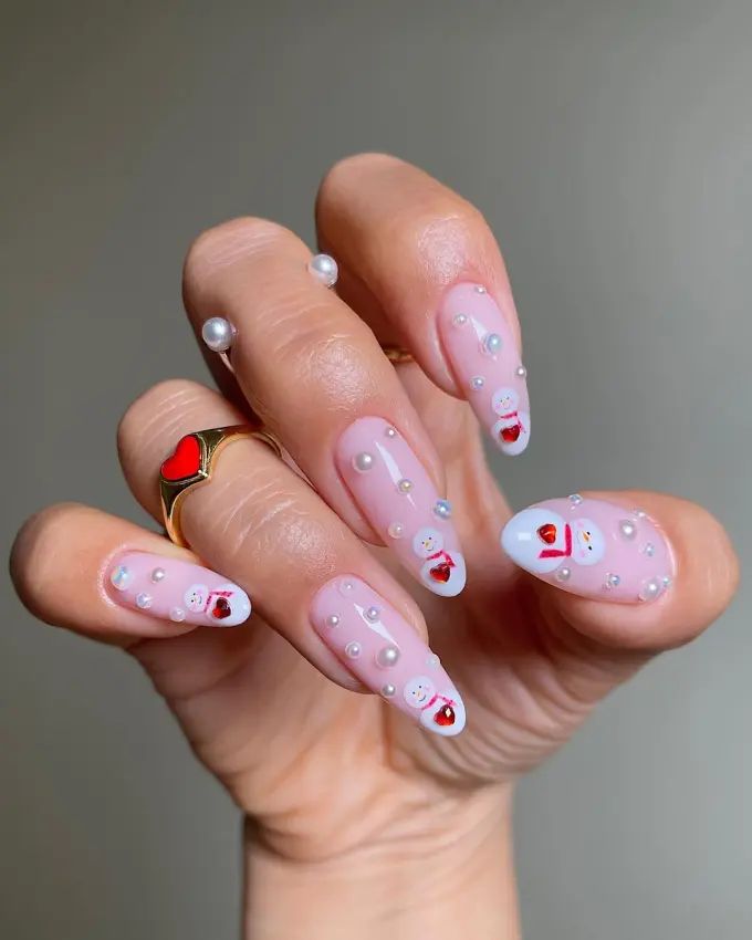 Long Stiletto Snowman Nails Long Stiletto Snowman Nails β Christmas Nail Trends 2026