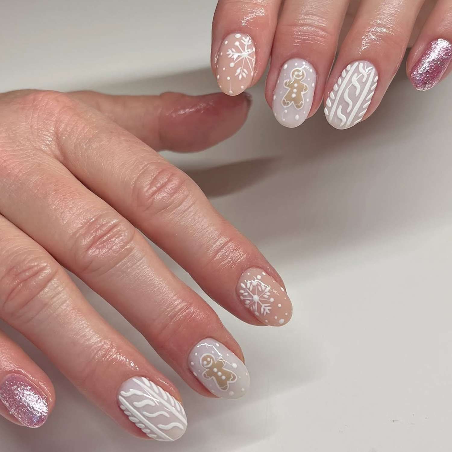 Cozy Cable Knit And Snowflakes Cozy Cable Knit And Snowflakes β Christmas Nail Art 2026