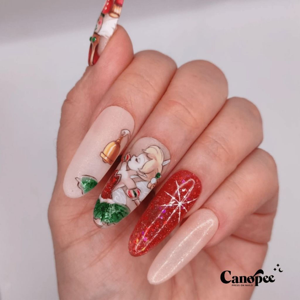 Christmas Elf Character Stilettos Christmas Elf Character Stilettos β Christmas Nail Art 2026