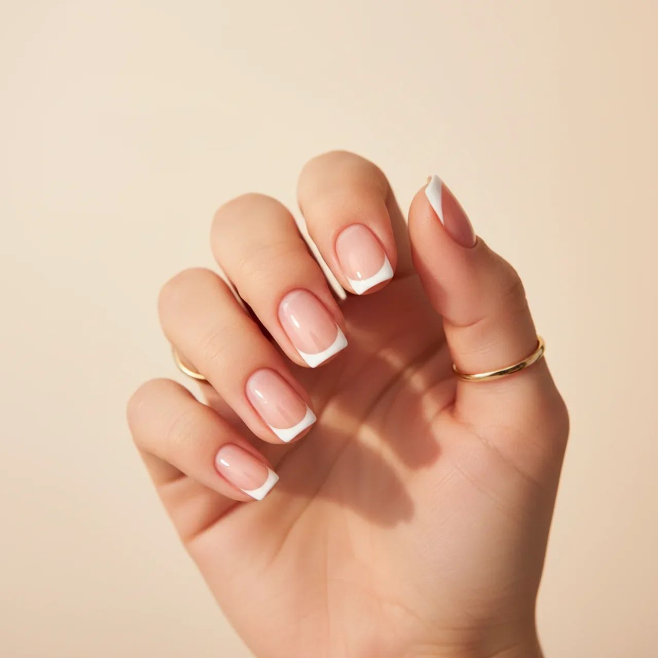Classic Sheer Pink French Tip Square Nails — Christmas Square Nails 2026